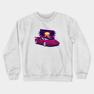 Pink Countach Classic Supercar Crewneck Sweatshirt